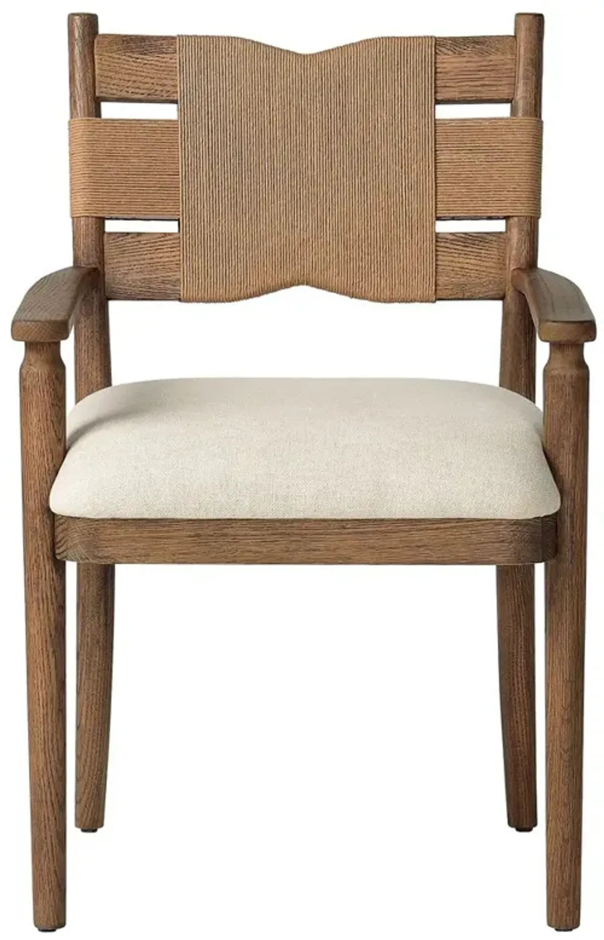 Tova Light Buff Oak Wood Dining Arm Chair