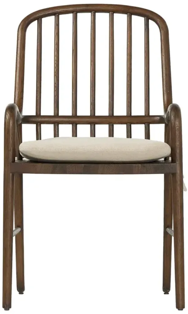 Brenna Broadway Dune Linen Dining Arm Chair