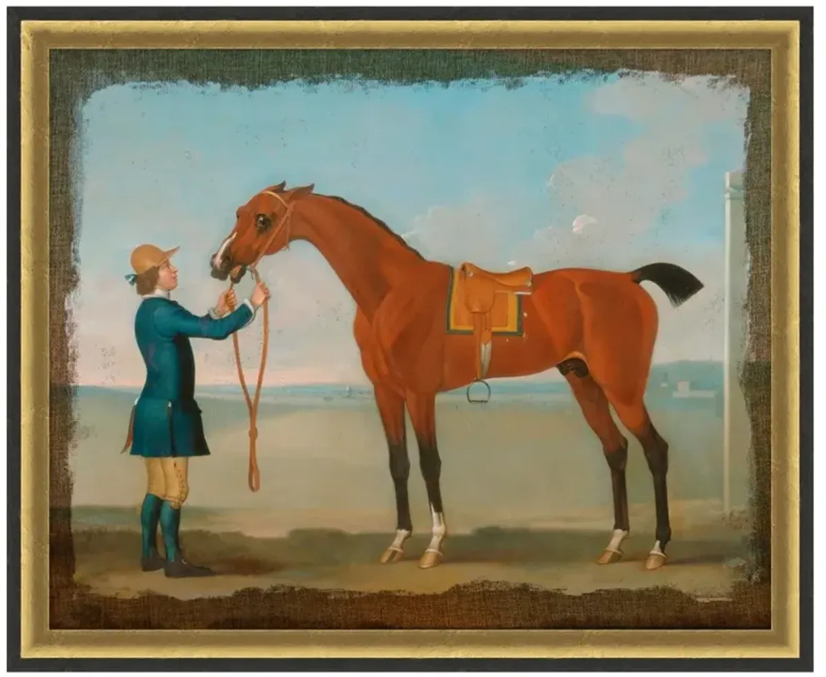 Mason Country Orange Equestrian Antique Gold Frame Painting 4 - 24x29