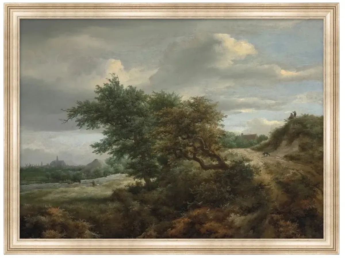 Kaiden Updated Traditional Green Landscape Silver Leaf Frame Painting 2 - 20x26