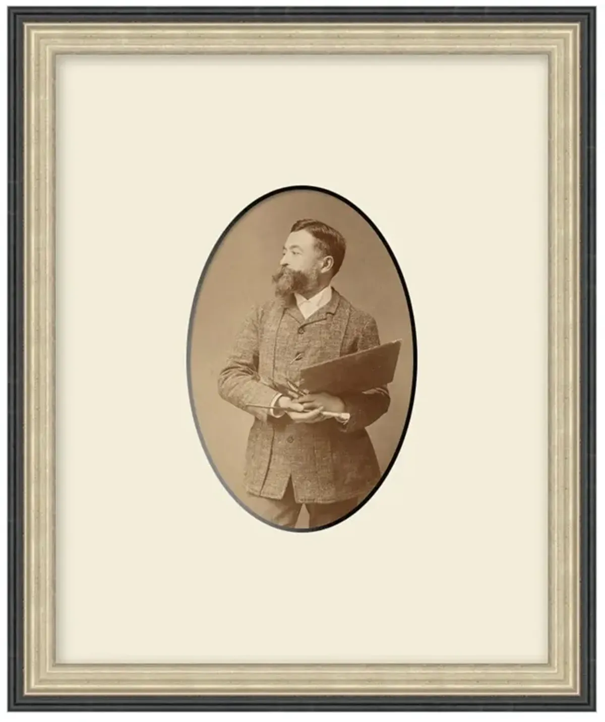 Eugene Traditional Beige Painter Black Frame Photograph - 12x10