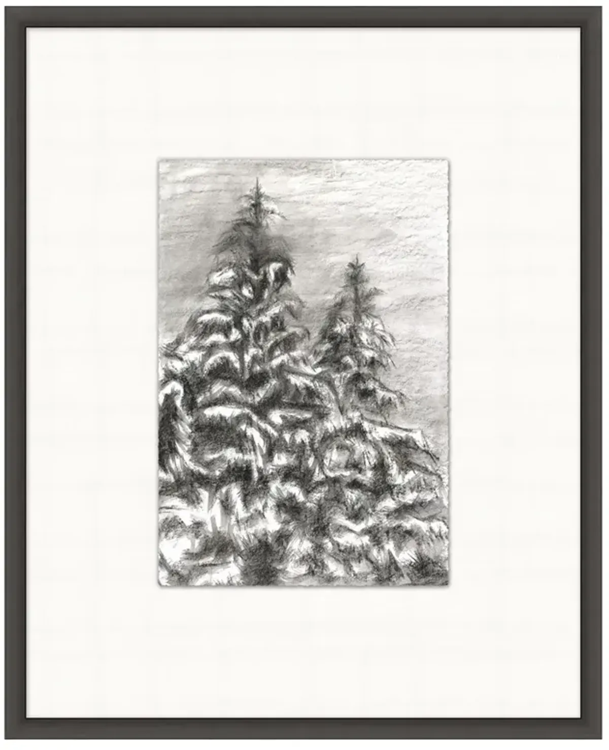 Alma Updated Traditional Grey Nature Black Frame Illustration 1 - 38x31