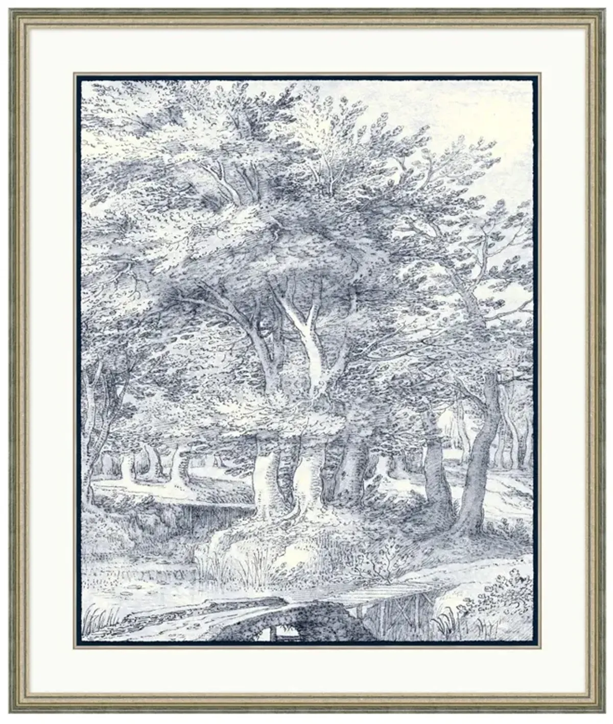 Soleil Traditional Grey Landscape Silver Leaf Frame Painting 2 - 48x41