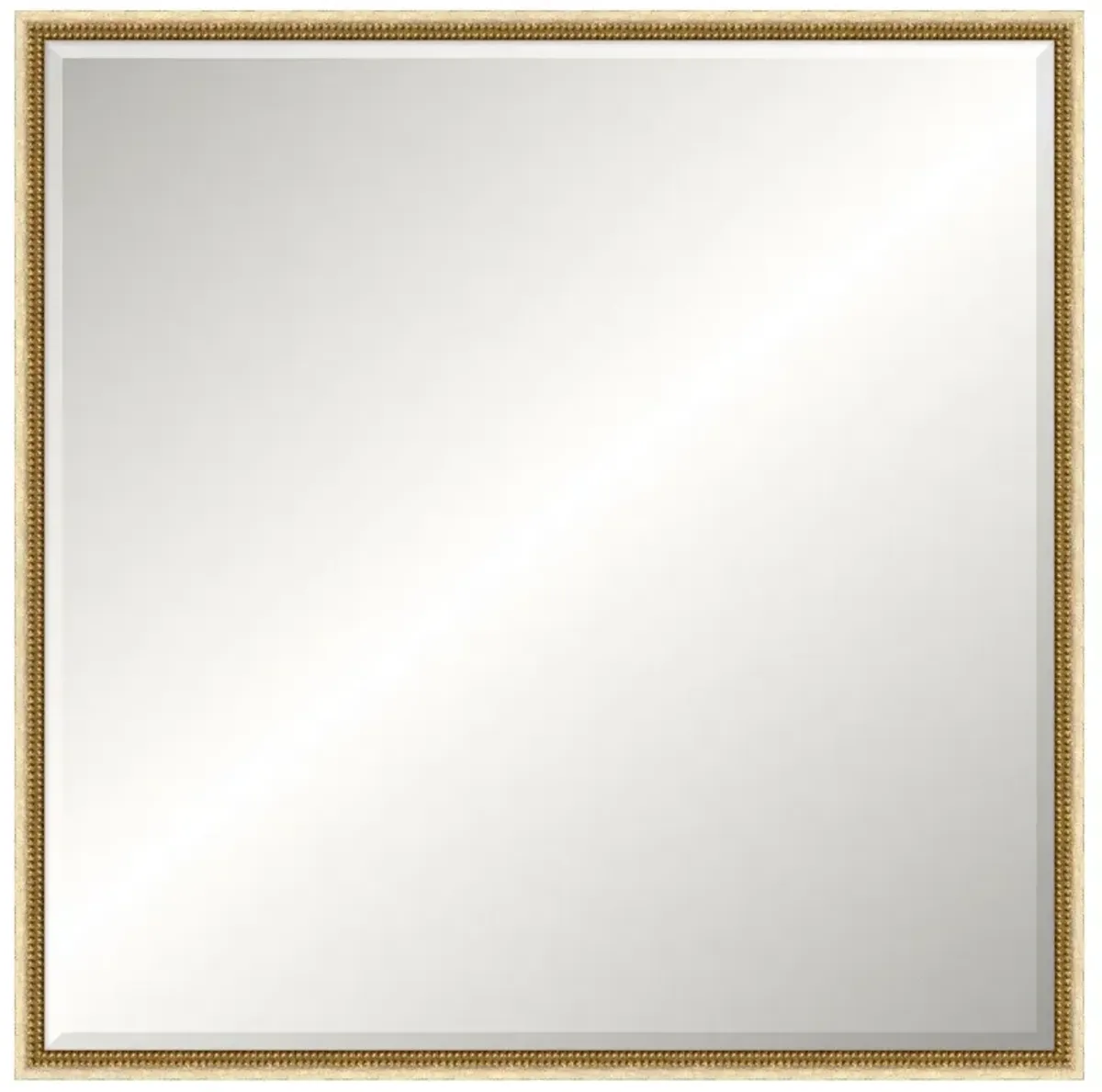 Cillian Updated Traditional Distressed Beige Wood Square Wall Mirror - 45x45