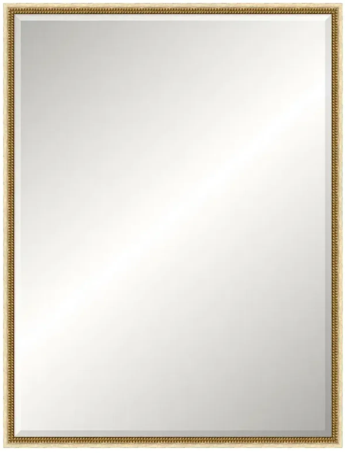 Cillian Updated Traditional Distressed Beige Wood Rectangular Wall Mirror - 39x51