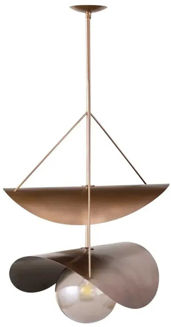 Winstead Modern Smoked Glass Globe Copper Patina Chandelier