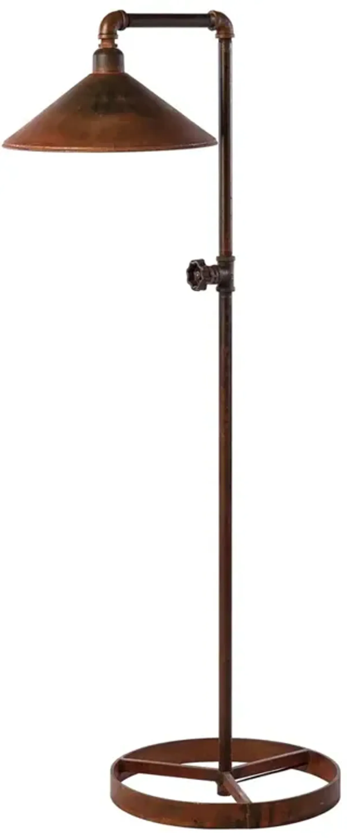 Lennox Industrial Dark Copper Pipe Cone Shade Floor Lamp