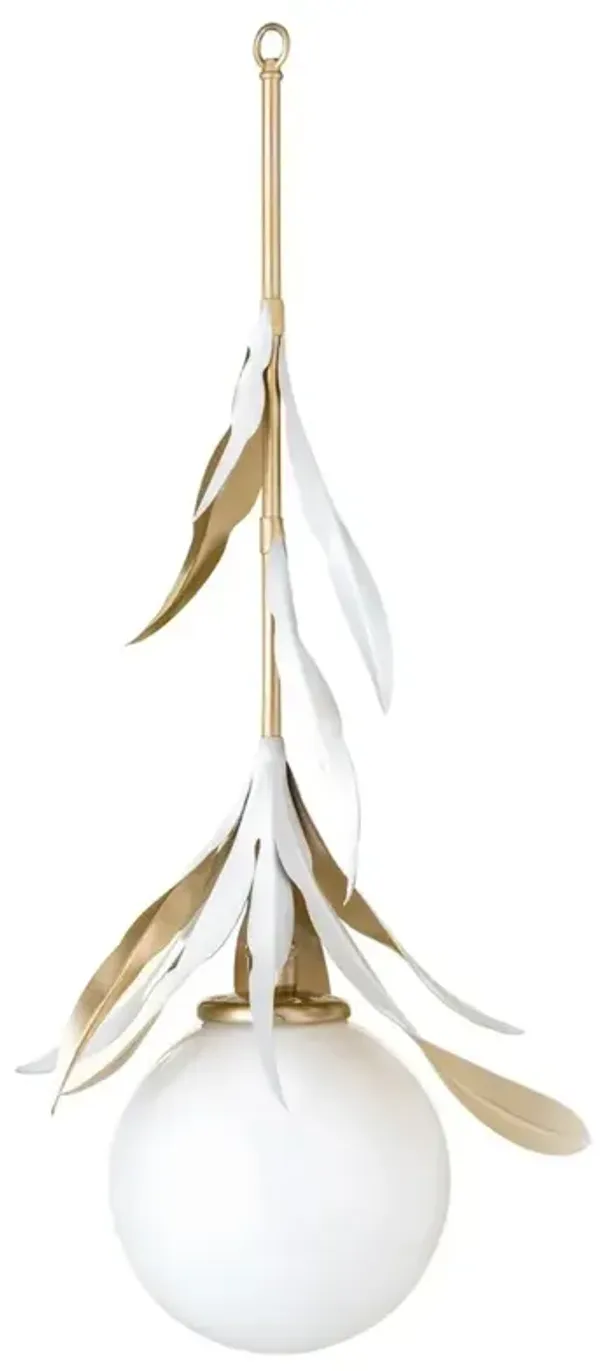 Gideon French Country White Steel Globe Single Pendant