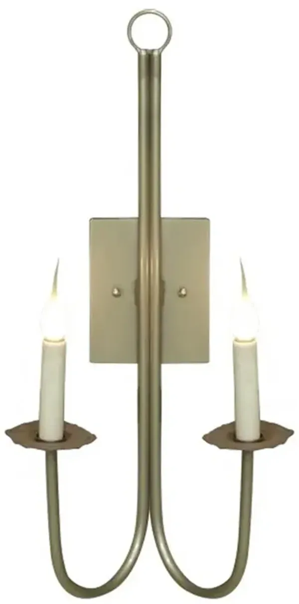 Dune French Country Champagne Candle Wall Light Sconce
