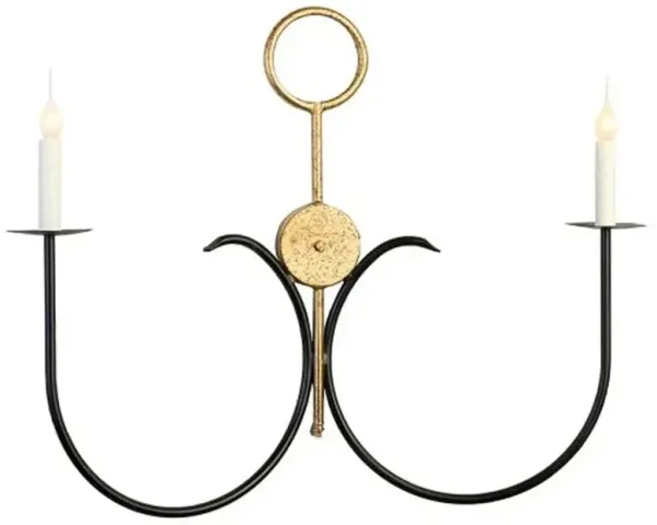 Capri French Country Matte Black Steel Candle Wall Light Sconce