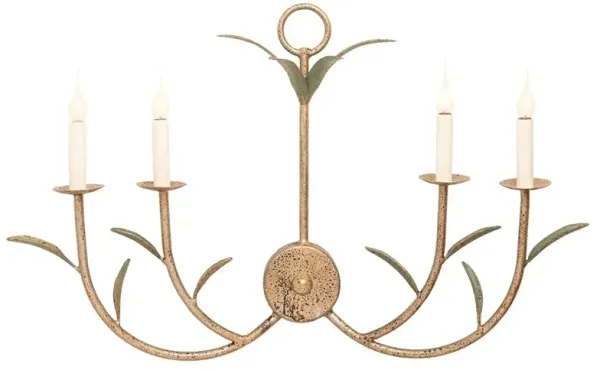 Meridian French Country Gold Steel Candle Wall Light Sconce