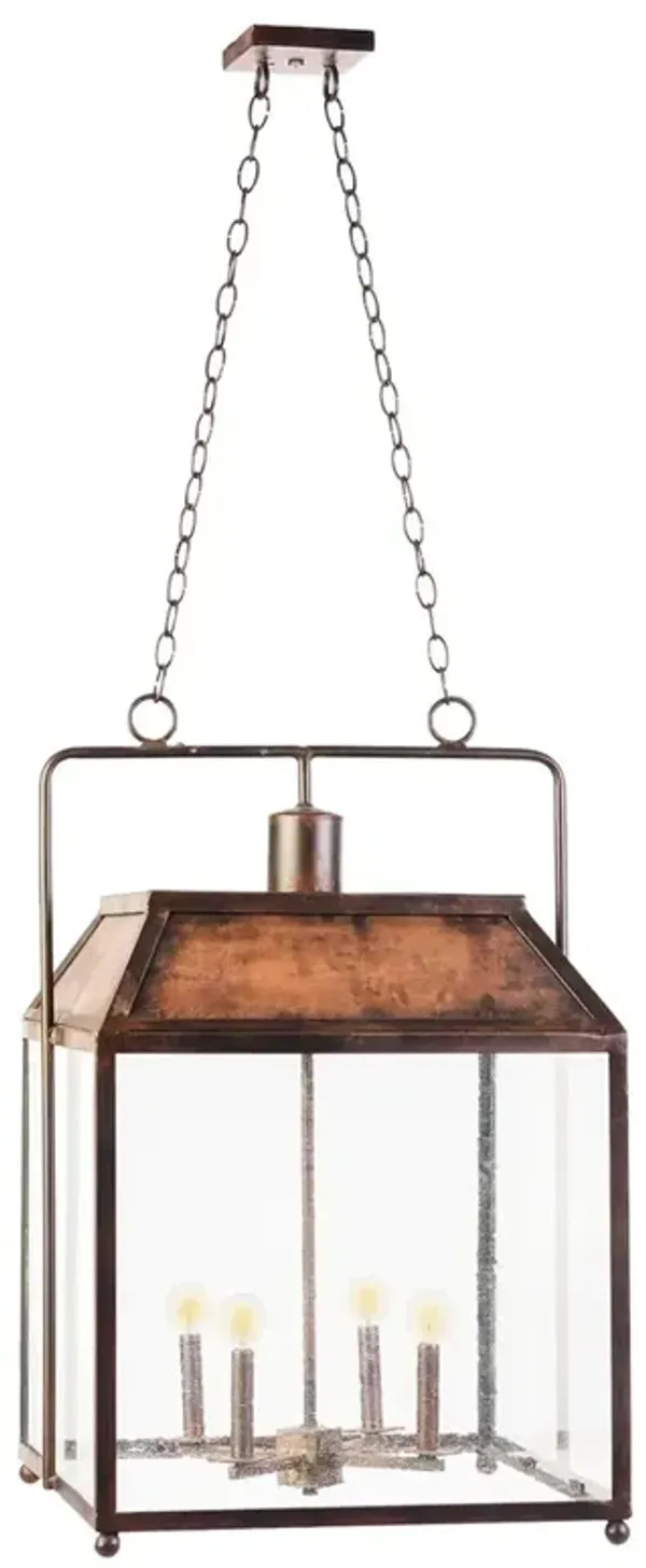 Lucienne Traditional Dark Copper Steel Square Lantern