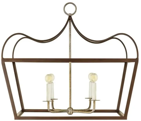 Pavel French Country Dark Copper Curved Steel Lantern