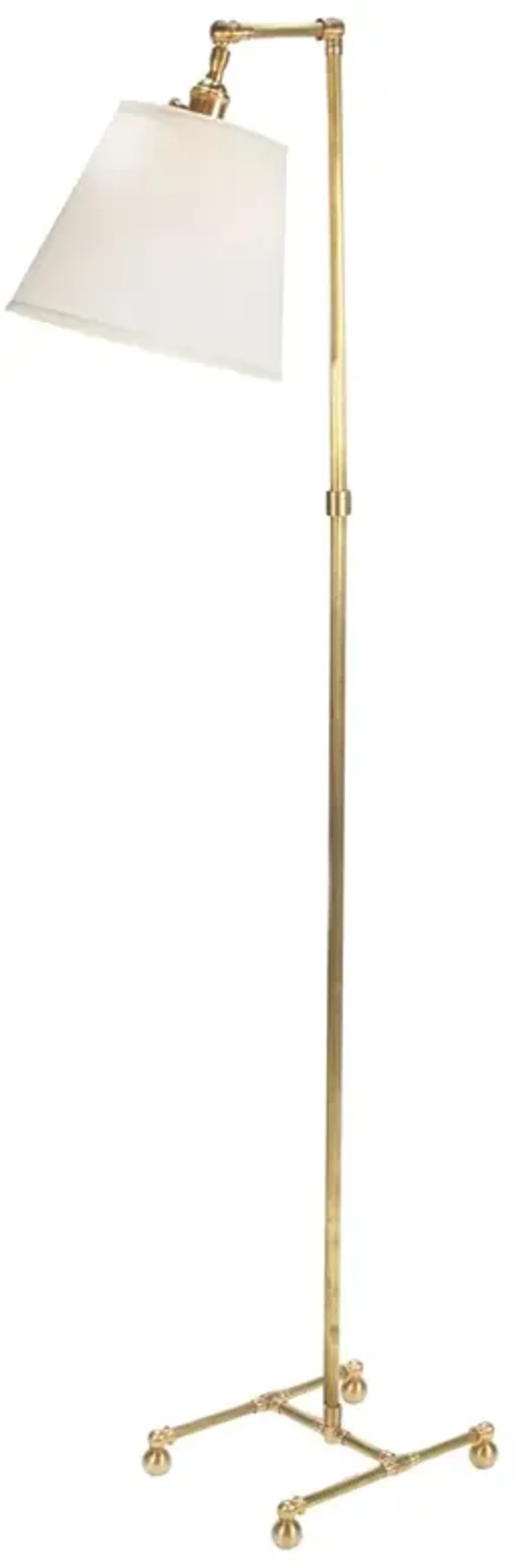 Pandora French Country White Shade Gold Steel Floor Lamp