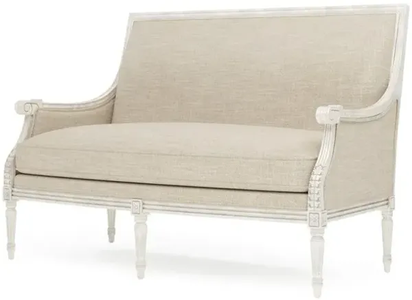 Juliette Pebble Shore Textured Weave Vintage White Settee