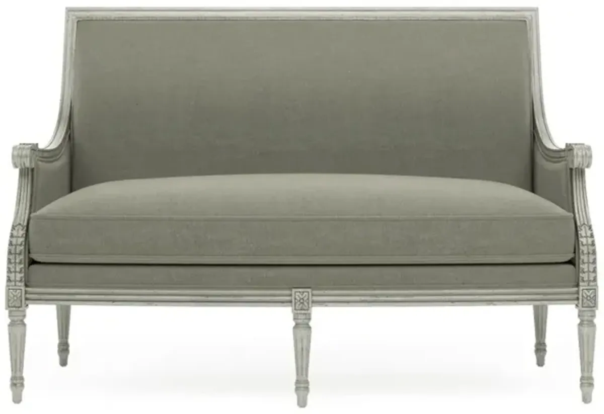 Juliette Sage Velvet Provence Sage Settee