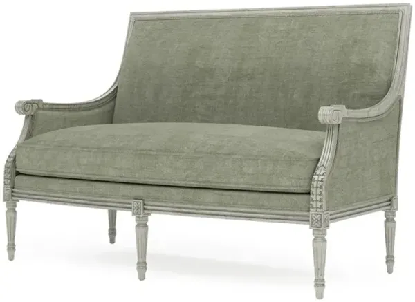 Juliette Willow Green Velvet Provence Sage Settee