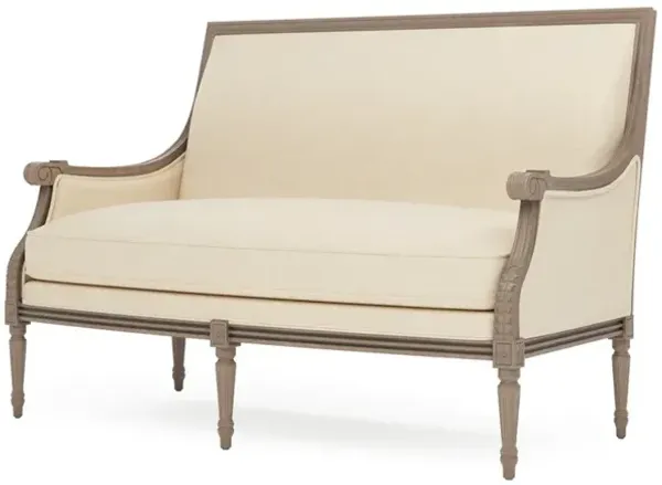 Juliette Bisque Textured Weave Driftwood Settee