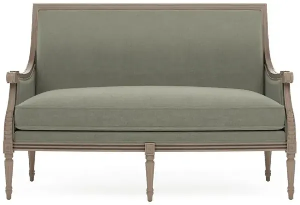 Juliette Sage Velvet Driftwood Settee