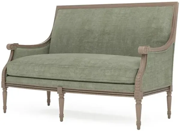 Juliette Willow Green Velvet Driftwood Settee