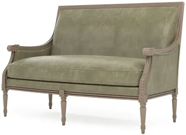 Juliette Juniper Leather Driftwood Settee
