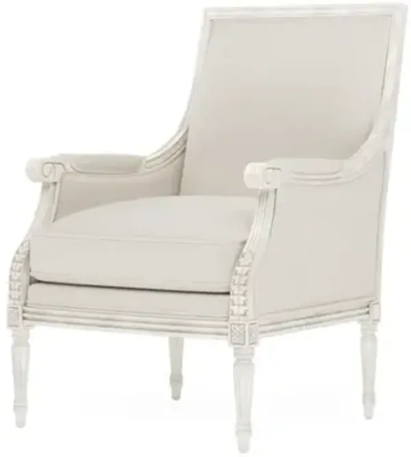 Juliette Fog Performance Vintage White Bergere Chair