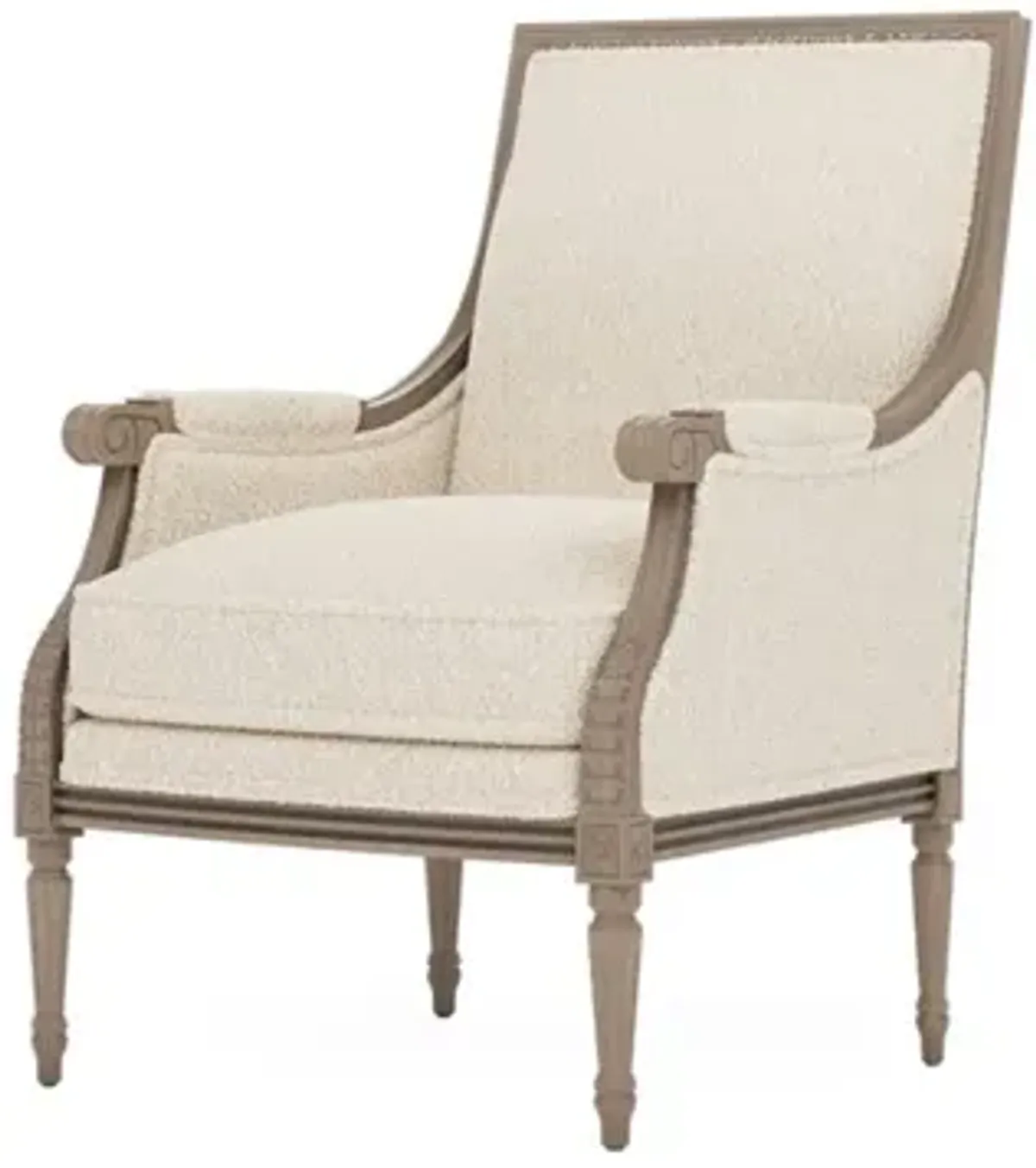 Juliette Cotton Cloud Boucle Driftwood Bergere Chair
