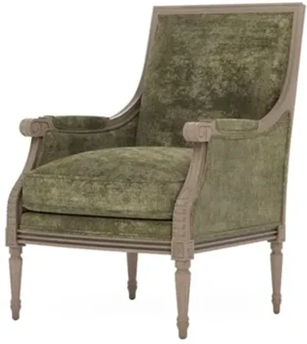Juliette Fern Velvet Driftwood Bergere Chair