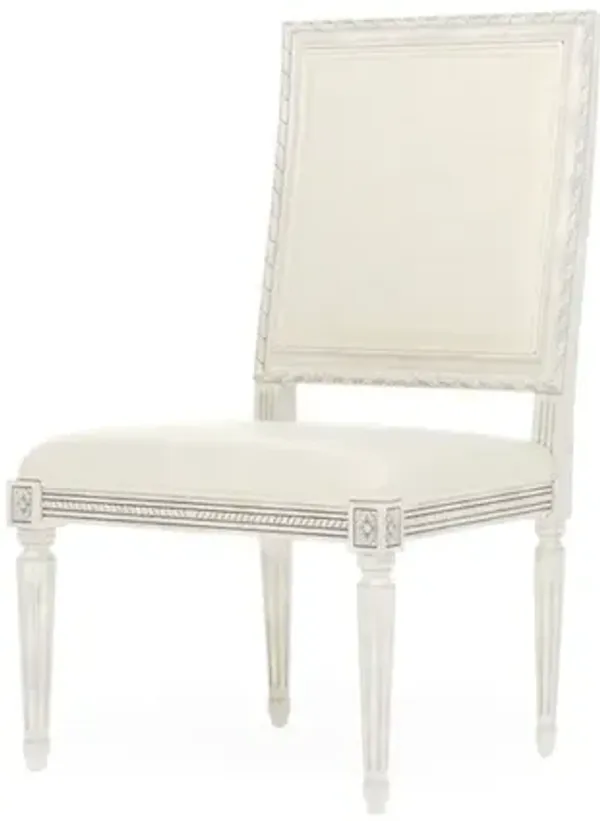 Marielle Heathered Ivory Crypton Vintage White Dining Side Chair
