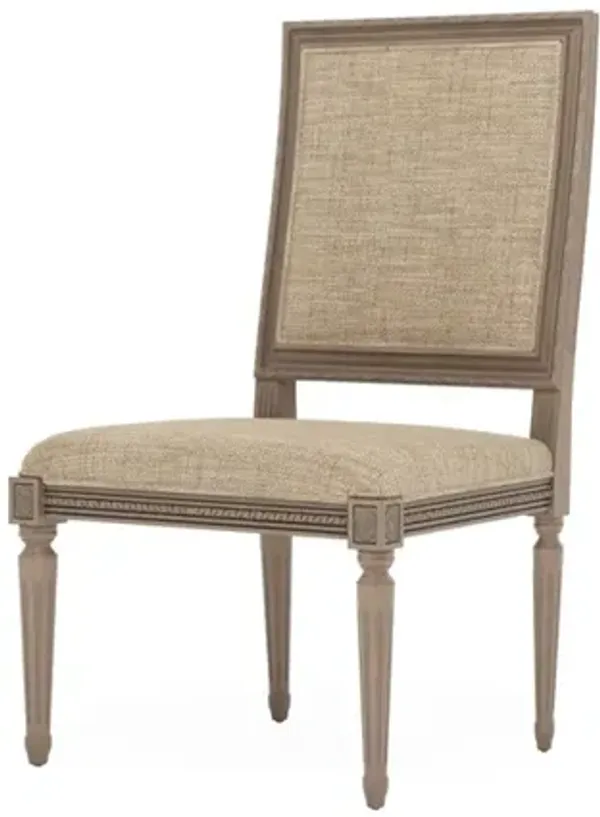 Marielle Mocha Textured Weave Driftwood Dining Side Chair