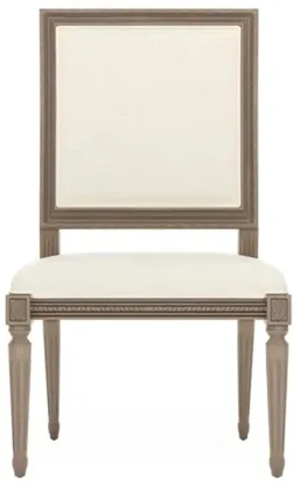 Marielle Heathered Ivory Crypton Driftwood Dining Side Chair