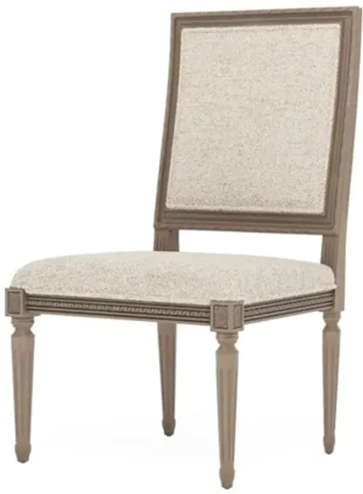 Marielle Oyster Shell Textured Knit Driftwood Dining Side Chair