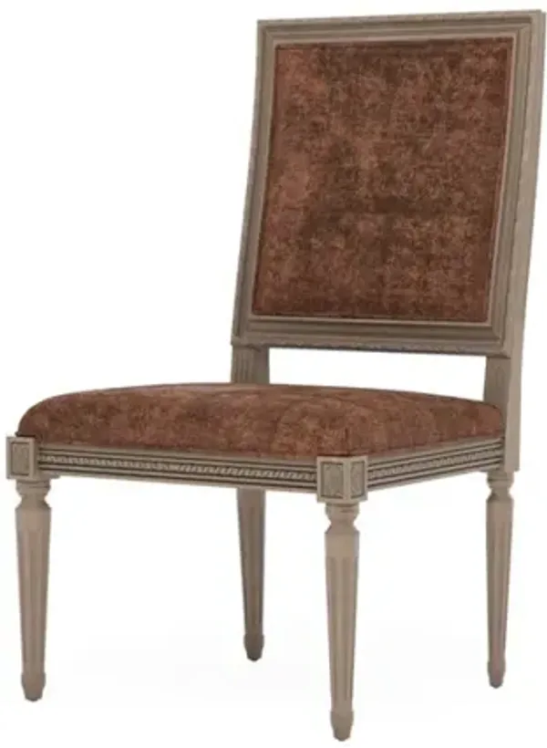 Marielle Sienna Velvet Driftwood Dining Side Chair
