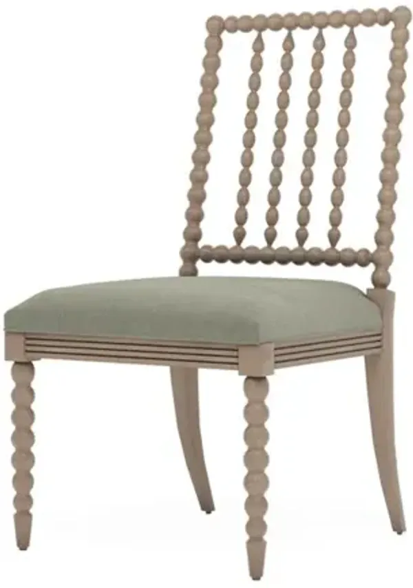 Sabinna Sage Velvet Driftwood Dining Side Chair