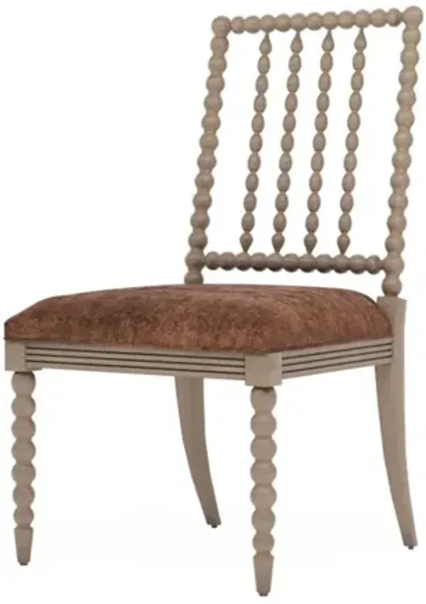 Sabinna Sienna Velvet Driftwood Dining Side Chair