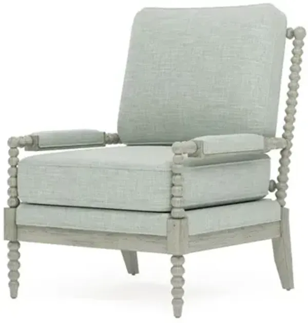 Coralie Spring Blue Textured Weave Provence Sage Chair