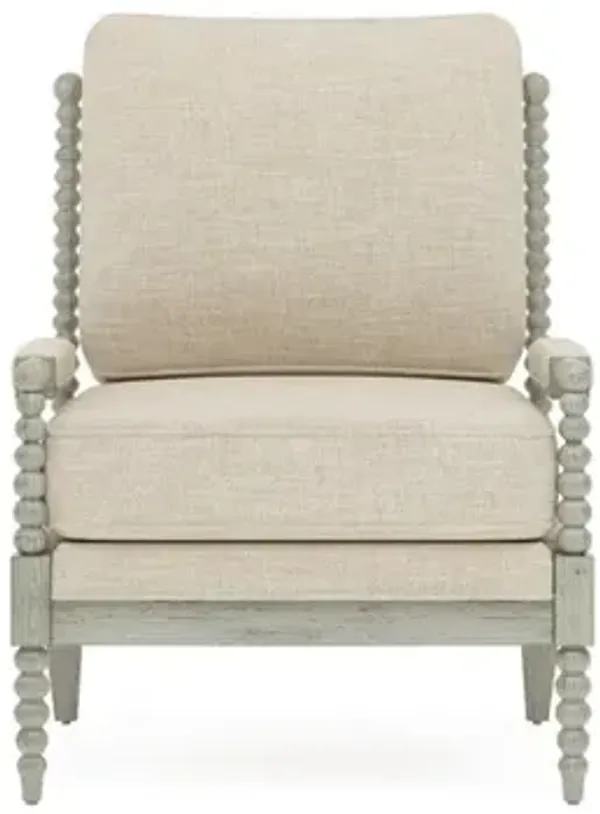 Coralie Pebble Shore Textured Weave Provence Sage Chair