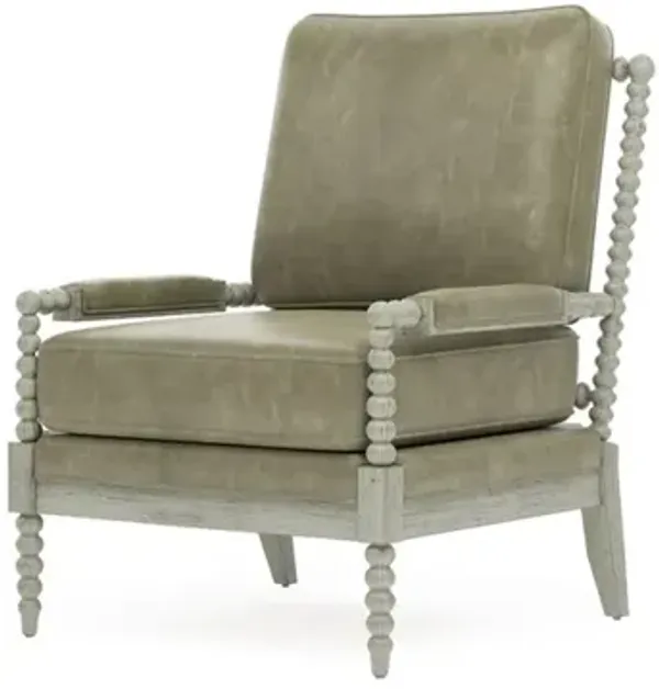 Coralie Juniper Leather Provence Sage Chair