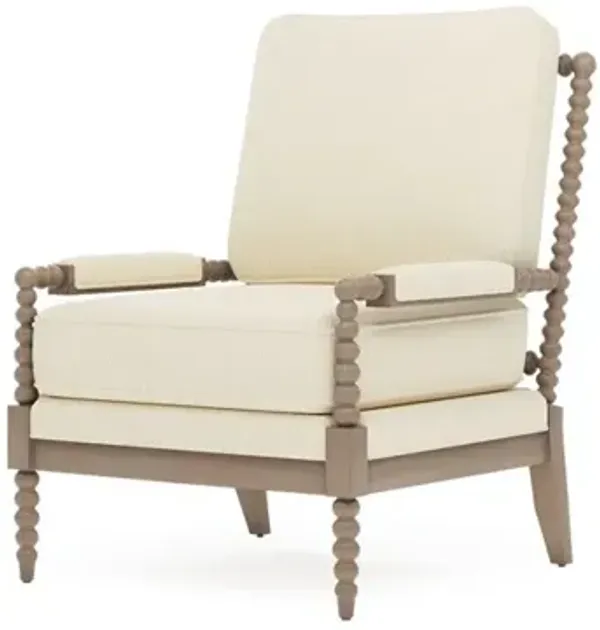 Coralie Snow Boucle Driftwood Chair