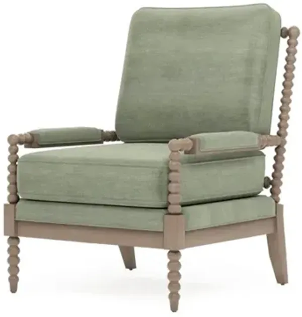 Coralie Lustre Verde Velvet Driftwood Chair