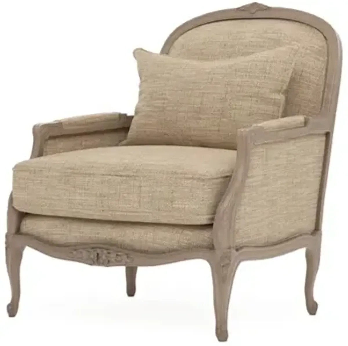 Antoinette Mocha Textured Weave Driftwood Bergere Chair