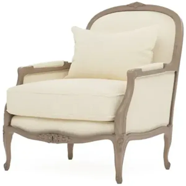 Antoinette Snow Boucle Driftwood Bergere Chair