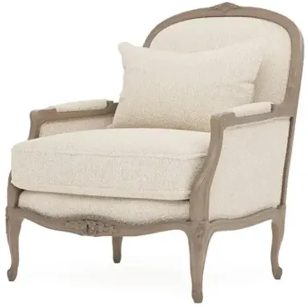 Antoinette Cotton Cloud Boucle Driftwood Bergere Chair