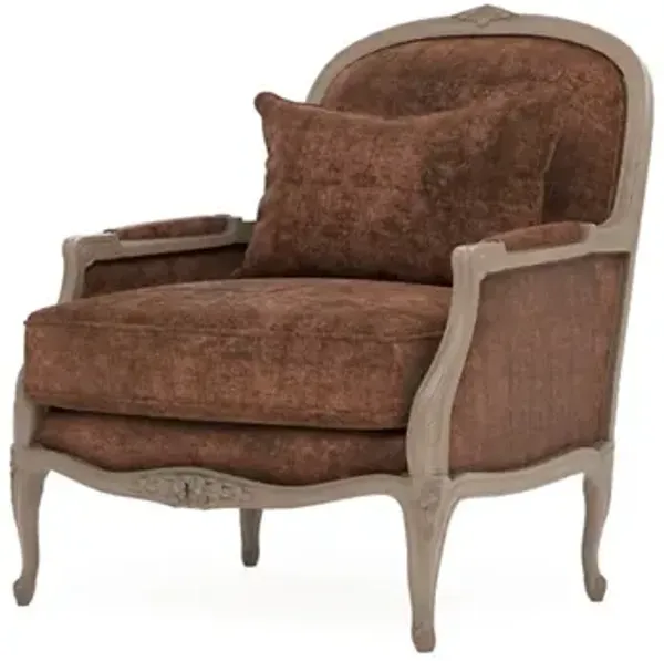 Antoinette Sienna Velvet Driftwood Bergere Chair