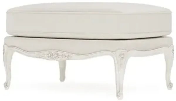 Antoinette Fog Performance Vintage White Bergere Ottoman