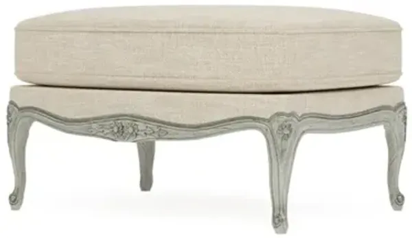 Antoinette Pebble Shore Textured Weave Provence Sage Bergere Ottoman