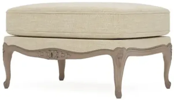 Antoinette Cashew Textured Weave Driftwood Bergere Ottoman