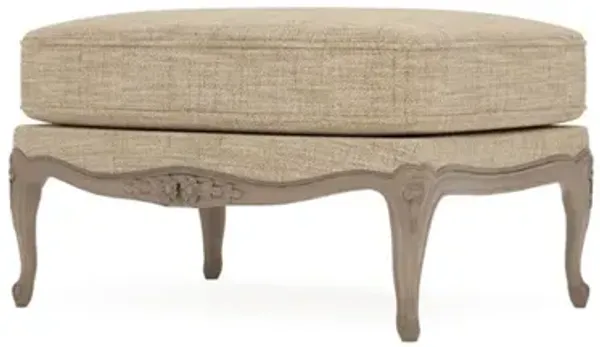 Antoinette Mocha Textured Weave Driftwood Bergere Ottoman