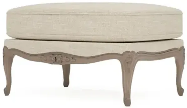 Antoinette Pebble Shore Textured Weave Driftwood Bergere Ottoman