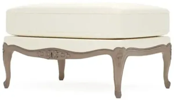 Antoinette Heathered Ivory Crypton Driftwood Bergere Ottoman